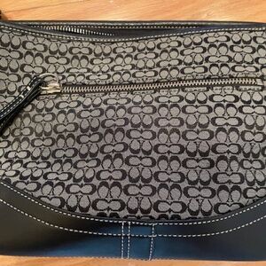 COACH bag - black and gray, leather and fabric